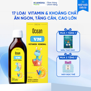 Siro Ocean VM 150ml - Hỗ Trợ Bổ Sung 17 Vi Chất Cần Thiết Cho Cơ Thể Nâng Cao Sức Khỏe Tăng Đề Kháng Ăn Ngon Tăng Cân Phát Triển Thị Lực Não Bộ