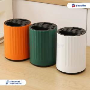 Rak Dapur Putar 360° Tempat Organizer Pisau Sendok & Garpu Makan Estetik & Praktis Multifungsi