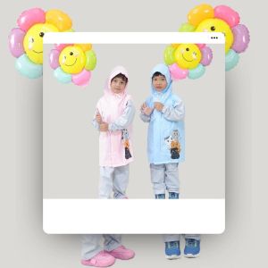 Jas Hujan Anak Neko / Raincoat Set Anak Celana + Jaket Premium / Mantel Hujan Anak Plevia TK Paud