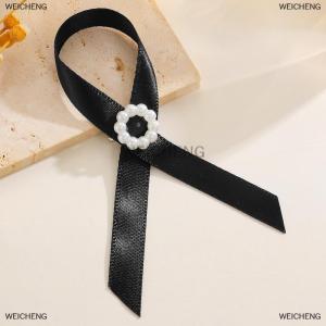 [COD] WEICHENG 3Pcs Black Memorial Funeral Ribbon With Bow Camellia Pins Brooch Gifts For Funeral Party Armband Mourning Event Remembrance