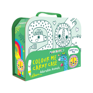 Adorable Animals Easy To Carry Colouring Book For Kids Box Set With Markers & Stickers