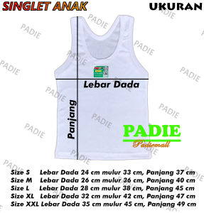 PADIe - 12 PCS Kaos Dalam / Singlet Anak Putih/WARNA AGREE KIDS 100% Katun usia 0 - 12 tahun Size S M L XL XXL3436