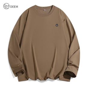 DEEM Perempuan Lengan Panjang Loose-Fitting tshirt Women Embroidered Logo Long Sleeves T-Shirt