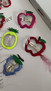 Giản dị barrettes kẹp tóc kẹp tóc Cherry 2000S nho dâu bó mũ nón hình dạng anh đào ngọt ngào