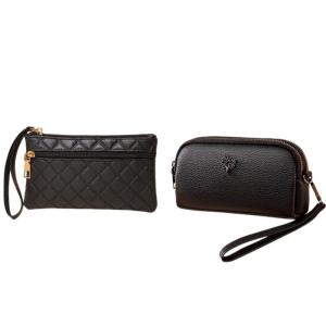 [BUY 1 TAKE 1] Women PU Leather Tree Logo Mini Crossbody Bag + Quilted Wristlet Pouch Set Local Shipping Casual Ladies Phone