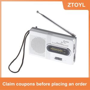 【ZTOYL】 Xách Tay Mini Đài Phát Thanh Cầm Tay AM FM Âm Nhạc Máy Nghe Nhạc Loa Ngoài Trời Stereo Đài Phát Thanh Với Kính Thiên Văn Ăng Ten
