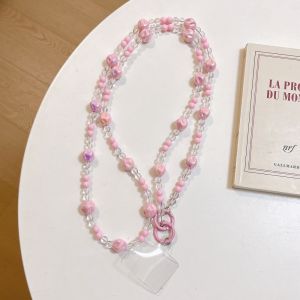 TZD62 Bag Chain Beaded Crossbody Phone Chain Anti Loss Long-style Mobile Phone Crossbody Strap Versatile Universal Phone Neck Straps Mobile Phone Pendant