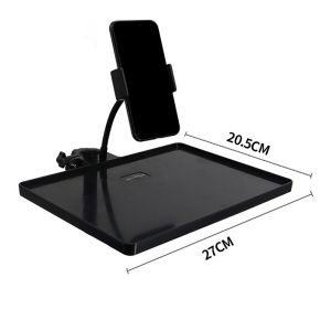MUSASI Plastic Microphone Stand Tray Black Adjustable Clamp Sound Card Tray Replacement Tray Holder Live Streaming