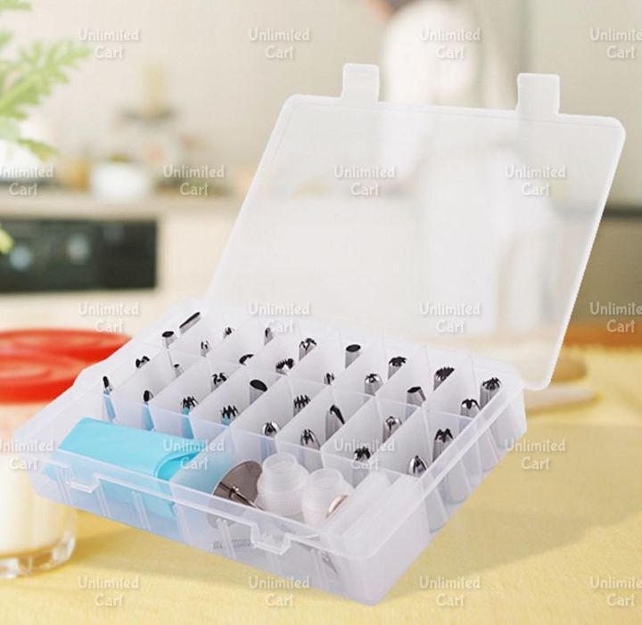 Nozzle Piping Tip Organizer Case Accessories Transparent Plastic Multi ...