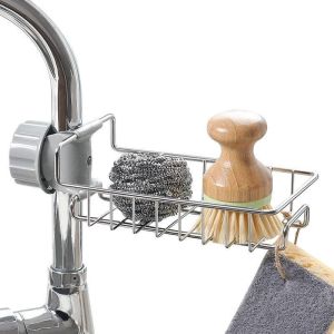 Kitchen Stainless Steel Sink Drain Rack Sponge Storage Faucet Holder Soap Drainer Shelf Basket 水龙头置物架