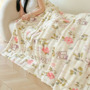 Dansunreve Warm Blanket Thickened Velvet Nap Blanket Tulip/Rose/Leopard/Plain Plush Throw Blanket