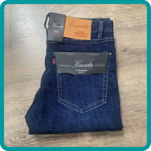 Quần jeans nam ống đứng vải co giãn dáng slimfit màu xanh đậm cao cấp hàng vnxk ống 17-19cm