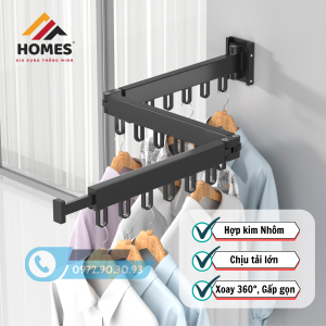 Giàn Phơi Thanh Treo Quần Áo Gấp Gọn Thông Minh Hợp Kim Nhôm Bền Bỉ Tiết Kiệm Diện Tích Dành Cho Chung Cư Văn Phòng