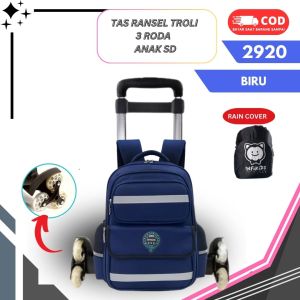 Tas Troli 3 Roda ransel Anak Sekolah  SD Laki laki Untuk Anak Cowok SD bahan tebal dan kekar 2920
