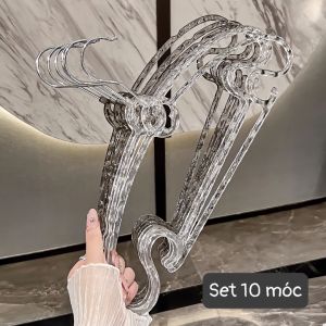 Set 10 Móc Treo Quần Áo Đa Năng Nhựa Chống Trượt Tiện Dụng