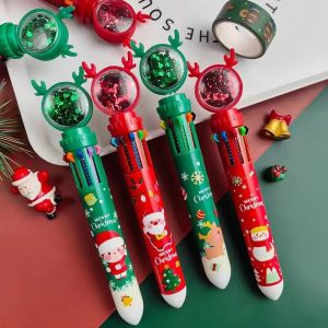Gel Pen Durable 10 Colors Snowman Rollerball Pen Portable Writing Pen