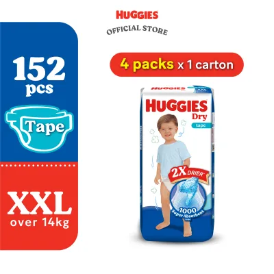Huggies Dry Tape Diapers XXL38 (4 packs) - Fastest Absorbing Baby Diaper
