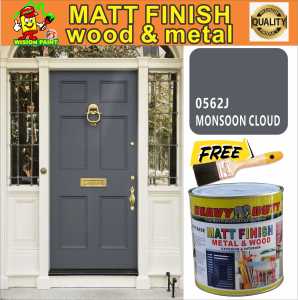 0562J ( MATT FINISH HEAVY DUTY ) 1L (FREE 1.5" BRUSH ) HIGH ENAMEL PAINT FOR WOOD / METAL