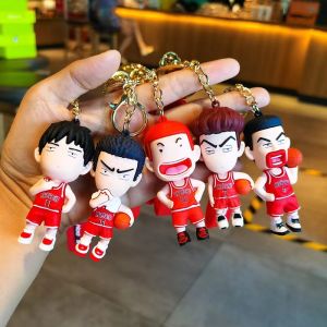 Creative Slam Dunk Basketball Key Ring Charm Keychain Rukawa Maple Sakuragi Flower Road Car Schoolbag Pendant Gifts