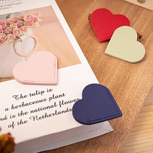 10 Pcs Simple Book Markers PU Leather BookmarksBible Bookmarks Heart Shaped Page Markers Reading Supplies for Student
