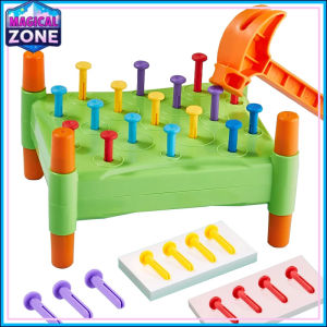 Montessori Nail Hammer Toy Knock Nail Table Learning Toy for Toddlers Educational Gift for Kids