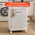【sg】HXR Foldable Laundry Basket With Wheels Waterproof Large Capacity Dirty Clothes/Toy Organizer/Snack. 