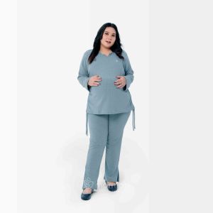 Momiasi – Ruby One set Knit – Setelan Wanita Knit Rib –Baju Set Celana Bumil Busui Friendly