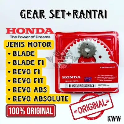 ORIGINAL GRANSI GEAR SET ORIGINAL+RANTAI KODE KWW REVO FIT BLADE FI BLADE REVO FI KUALITAS 100%