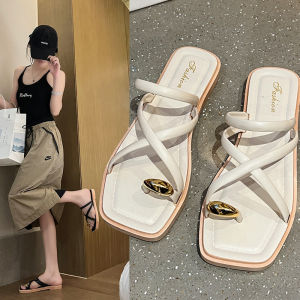 Aqrau 【2025NEW✨】พร้อมส่งรองเท้าแตะผู้หญิง (เพิ่ม1เบอร์) slipper แฟชั่น สายรัด รุ่นใหม่ กันลื่น ใส่สบาย นำเข้าราคาถูก