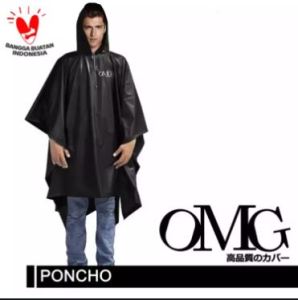 OMG Poncho Hujan Baju Anti Air Waterproof Pakaian Bahan PVC