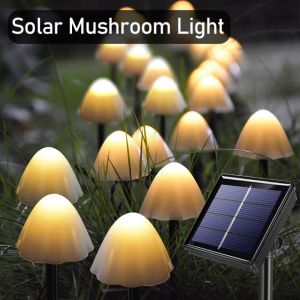 SDFBN Garland Waterproof Party Landscape Decoration Street Outdoor String Lawn Lamp Solar Mushroom Light String Light Ground Stakes Lamp