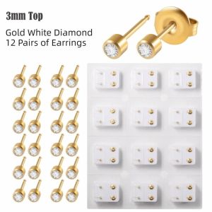 OEUVR Stainless Steel Ear Piercing Tool Kit 3mm/4mm TOP Stars Ear Piercing Tool Home Piercing Use Rhinestone Inlay Rhinestone Stud Earrings Ear Piercing DIY