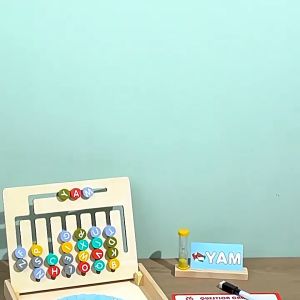Multifunctional Wooden Maze Learning Box 2-in-1 Double-Sided Play Number & Letter Maze Board Game Kids Logic Math Educational Toy