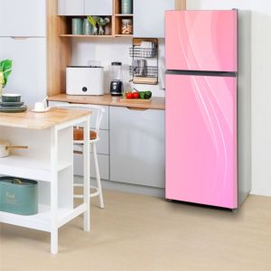 Stiker Kulkas 1 Pintu dan 2 Pintu Premium Quality Material Motif Full Pink Cute Soft