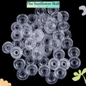Sunflower 50 Set kam T5 clear plastic resin snaps button fasteners press stud 12mm