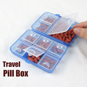 Moisture Proof 9 Grids Pillbox Medicine Dispenser Mini Pill Box Drug Tablet Storage Box Portable One Week Pill Medicine Case
