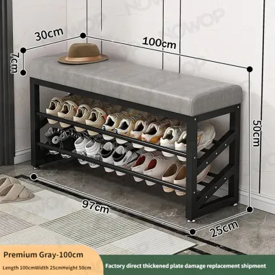 Shoe Bench Shoe Changing Stool Bench Storage Modern Storage Stool Cushion Multifunctional Width 25cm