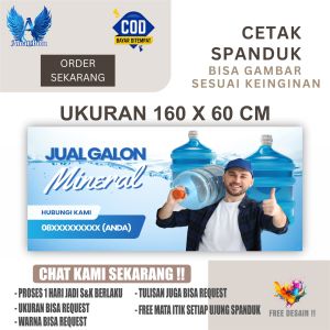 Cetak Spanduk Banner Jual Air Galon & Air Mineral Costom Desain