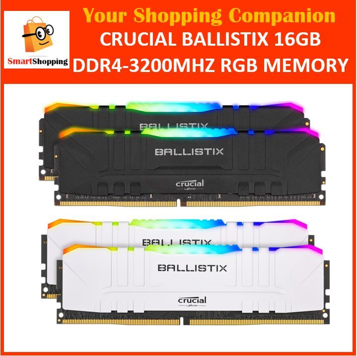Crucial Ballistix RGB 16GB Kit (2 x 8GB) DDR4-3200MHz Desktop Gaming ...