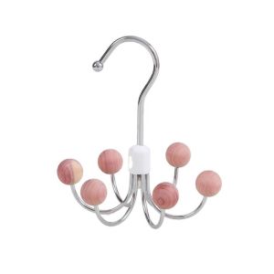 SWEET TIM Black Wooden Ball Swivel Hook Rotatable Iron Handbag Storage Hanger Practical Hanging Clothes Hangers for Wardrobe