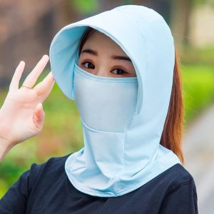 ฤดูร้อนหมวกไหมน้ำแข็งสำหรับผู้หญิงหมวกกันแดดระบายอากาศครีมกันแดดกลางแจ้งขี่หมวกชายหาด G3233