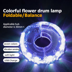 ROCKBROS Đèn báo LED 7 màu gắn trung tâm bánh xe đạp gấp/ MTB giữ thăng bằng chống nước cảm biến rung-INTL