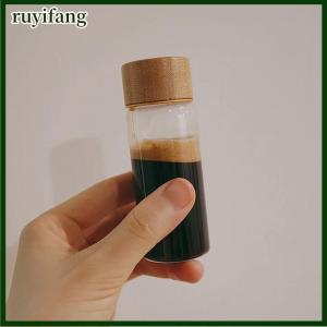 ruyifang ขวดแก้วขนาดเล็ก20 25 30มล. สำหรับกาแฟเข้มข้นนมน้ำผลไม้ขวดกันรั่วพร้อมฝาปิดโถแก้วแบบพกพาขวดเปล่า