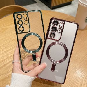 CASE SAMSUNG GALAXY S23 S22 PLUS ULTRA MOTIF BENING CLEAR PLATING LIST GOLD MAGSAVE MEWAH PREMIUM SOFT CASING HP HANDPHONE