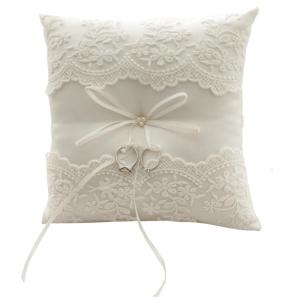 19x19cm trắng ren Nhẫn cưới gối bridals Nhẫn bearers đệm gối Lễ kết hôn và nhiếp ảnh trang trí