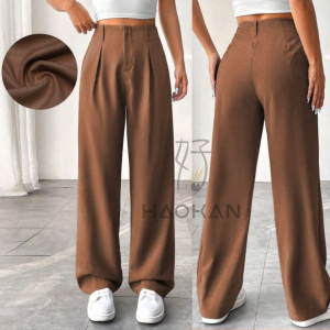 Ladies Trouser Pants Office Straight Cut Flare Suit Pants Wide Leg Pants For Women #77