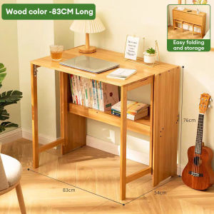 Bamboo Computer Table Study Desk Home Office Desktop Working With shelf