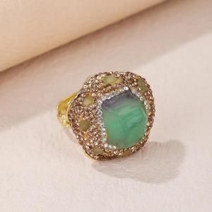 Natural Green Fluorite Crystal Rings for Women Personalized Statement Jewelry Rough Stone Handmade Jewellry H260610