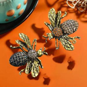Hmeme Cổ điển tinh tế côn trùng Bee Rhinestone trâm cài cho phụ nữ quần áo áo đồ trang sức accessries Quà Tặng