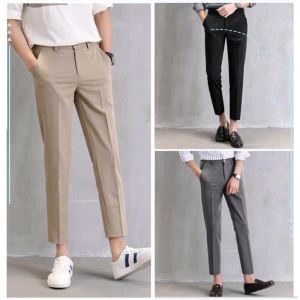 Korean Suit Pants Mens Pants Casual Cropped Long Pants Men Slack Pants Office Seluar Straight Panjang Lelaki f20 seluar slack  lelaki